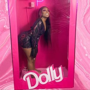 Sequined Flared See-through Prom Dress SIZE SMALL